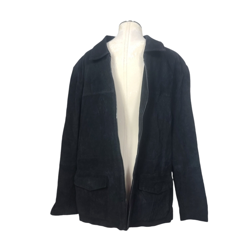 Middlebrook Park Black Suede Leather Full Zip Men's Jacket L - Picture 2 of 5